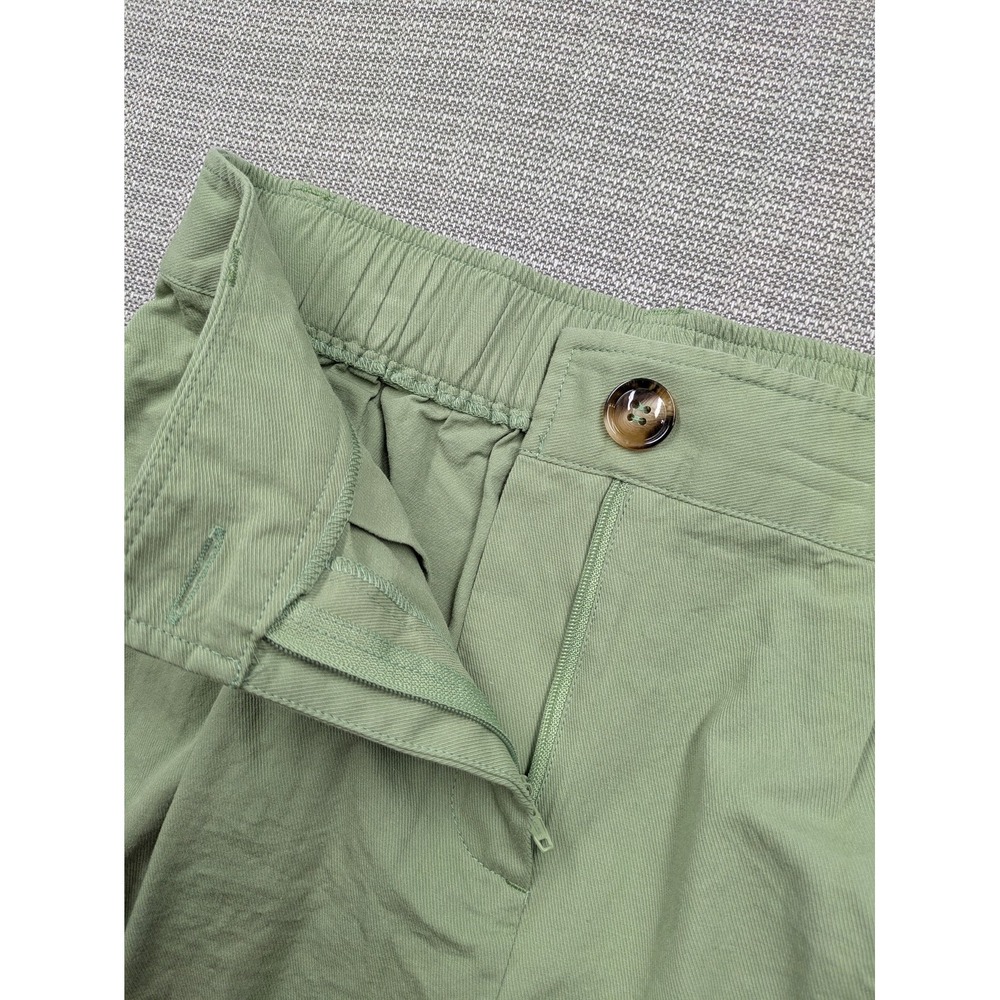 Halara Pants Womens Small Green Cotton Twill Jogger Elastic Waist Cuffed Pockets - Picture 2 of 5